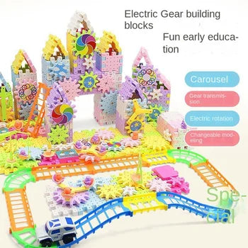 Electric Gears 3D Puzzle Model Building Kits Plastic Brick