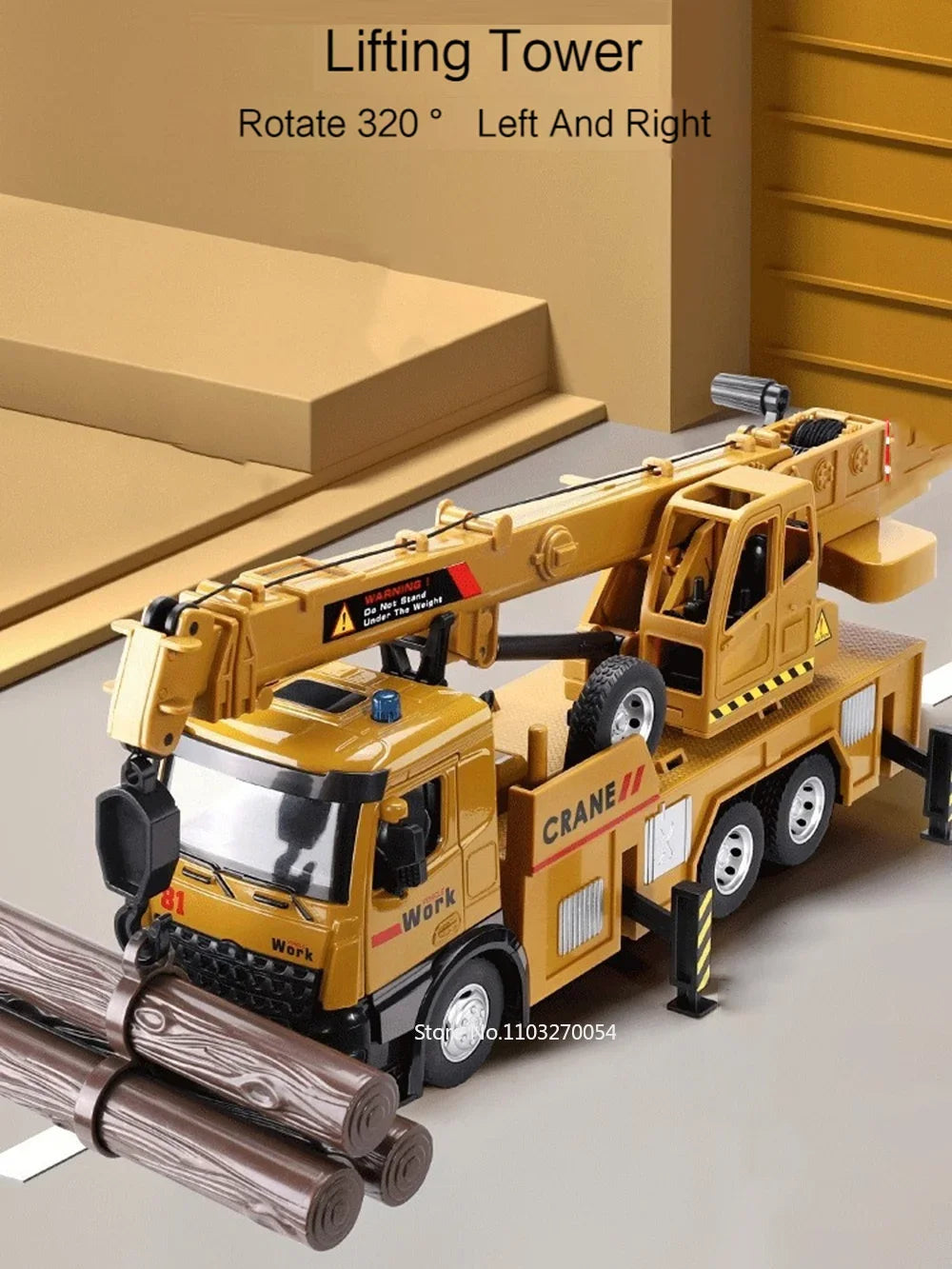 Crane Work Truck Model Toys Car Diecast Alloy Engineering Vehicle