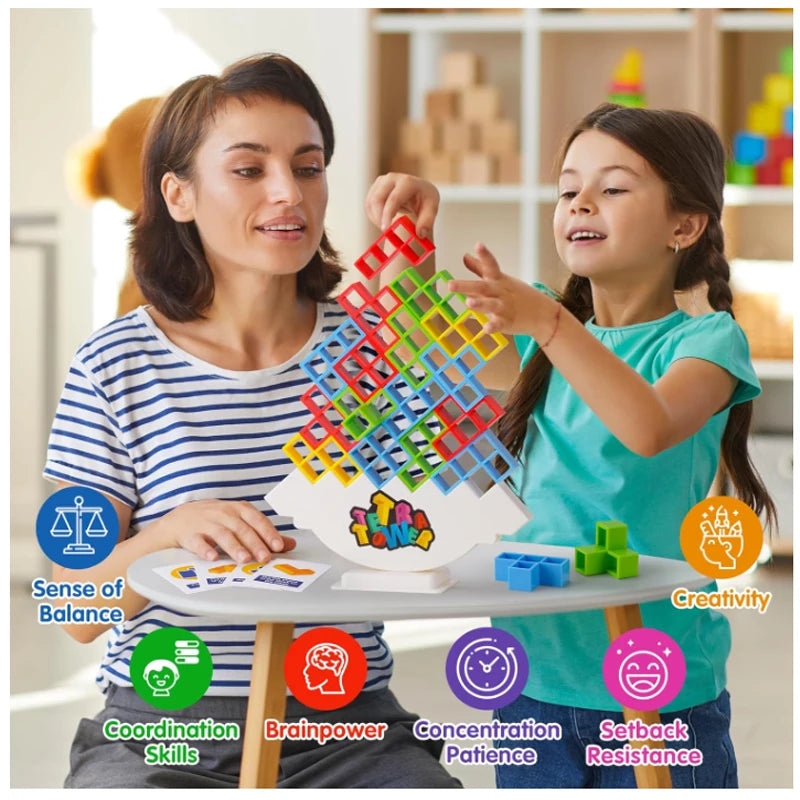 New 3D Tetris Tower Balancing Stacking Toys, Board Games for Kids,Puzzle Board